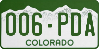 CO license plate 006PDA