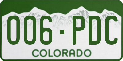 CO license plate 006PDC