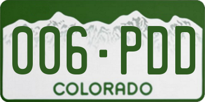 CO license plate 006PDD