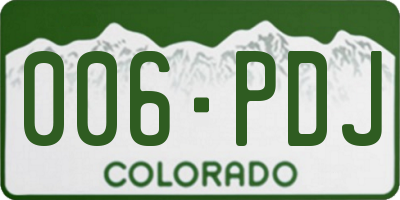 CO license plate 006PDJ