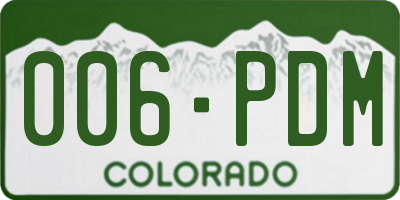 CO license plate 006PDM
