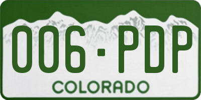 CO license plate 006PDP