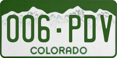 CO license plate 006PDV