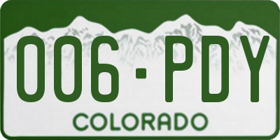 CO license plate 006PDY