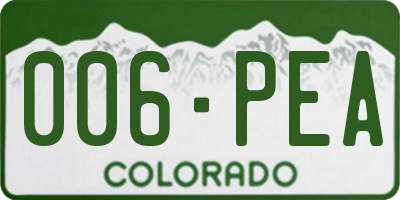CO license plate 006PEA