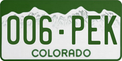 CO license plate 006PEK