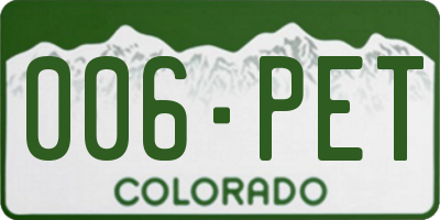 CO license plate 006PET