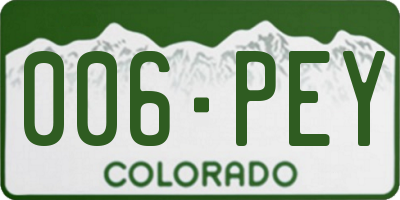 CO license plate 006PEY