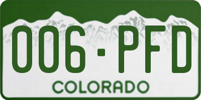 CO license plate 006PFD