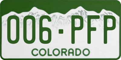 CO license plate 006PFP