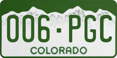 CO license plate 006PGC