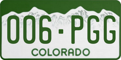 CO license plate 006PGG