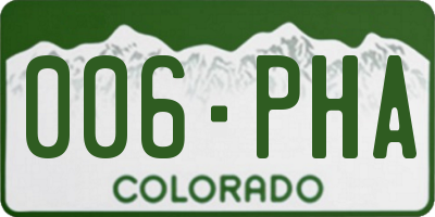 CO license plate 006PHA