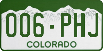 CO license plate 006PHJ