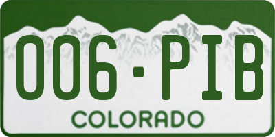 CO license plate 006PIB