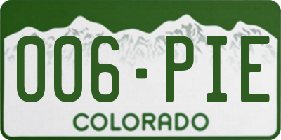 CO license plate 006PIE