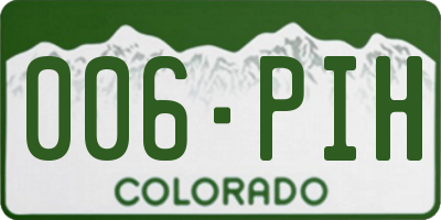 CO license plate 006PIH