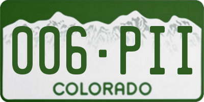 CO license plate 006PII