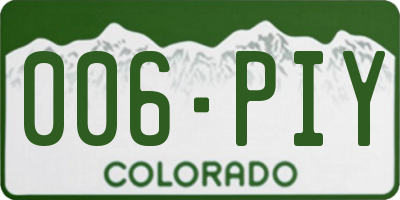 CO license plate 006PIY
