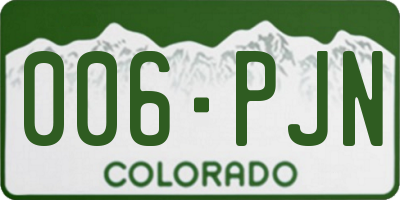 CO license plate 006PJN