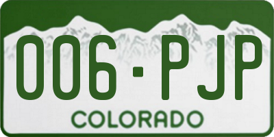 CO license plate 006PJP