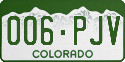 CO license plate 006PJV
