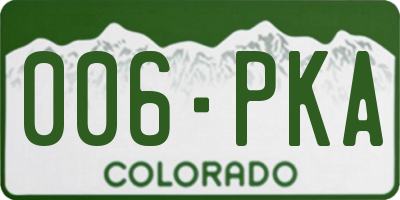 CO license plate 006PKA