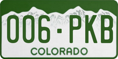 CO license plate 006PKB