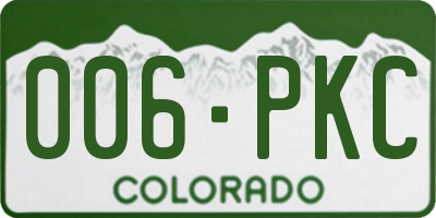 CO license plate 006PKC