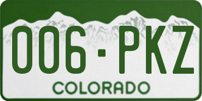 CO license plate 006PKZ