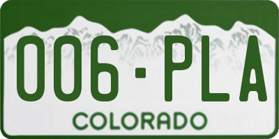 CO license plate 006PLA