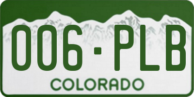 CO license plate 006PLB