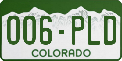 CO license plate 006PLD