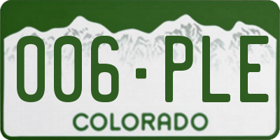 CO license plate 006PLE