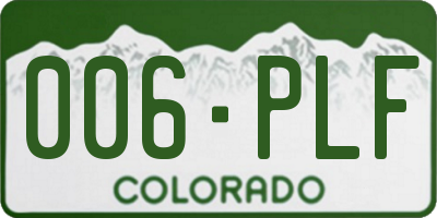 CO license plate 006PLF
