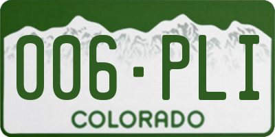 CO license plate 006PLI