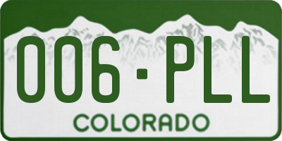 CO license plate 006PLL