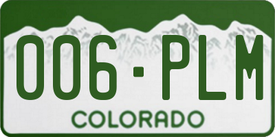 CO license plate 006PLM