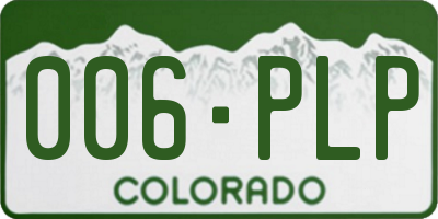 CO license plate 006PLP