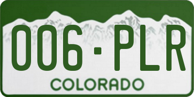 CO license plate 006PLR