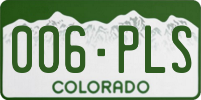 CO license plate 006PLS