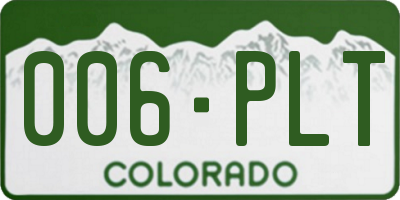 CO license plate 006PLT