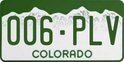 CO license plate 006PLV