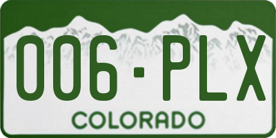 CO license plate 006PLX
