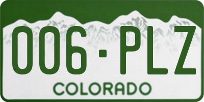 CO license plate 006PLZ