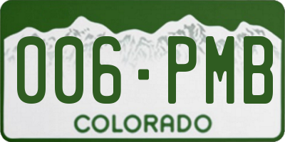 CO license plate 006PMB