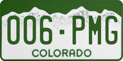 CO license plate 006PMG
