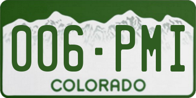 CO license plate 006PMI
