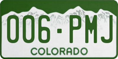 CO license plate 006PMJ