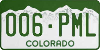 CO license plate 006PML